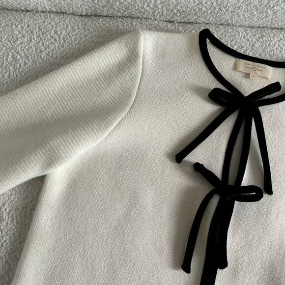 Sezane Susie Cardigan - Ecru with Black Details - Picture 9 of 10